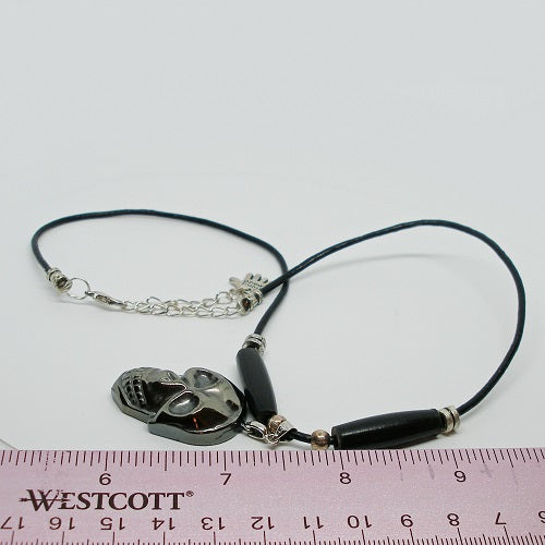 Hematite Skull Necklace