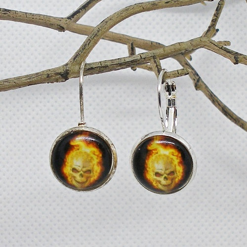 Halloween Cabochon Drop Earrings