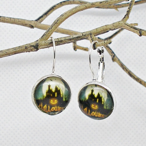 Halloween Cabochon Drop Earrings