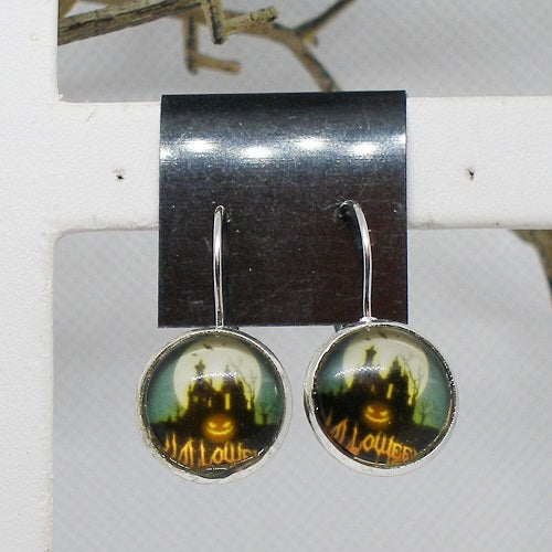 Halloween Cabochon Drop Earrings