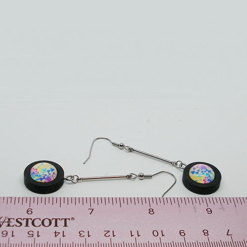 Glass Picture Cab Dangle Earrings