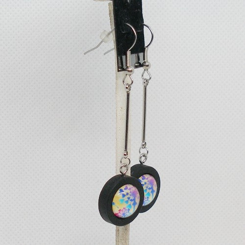 Glass Picture Cab Dangle Earrings