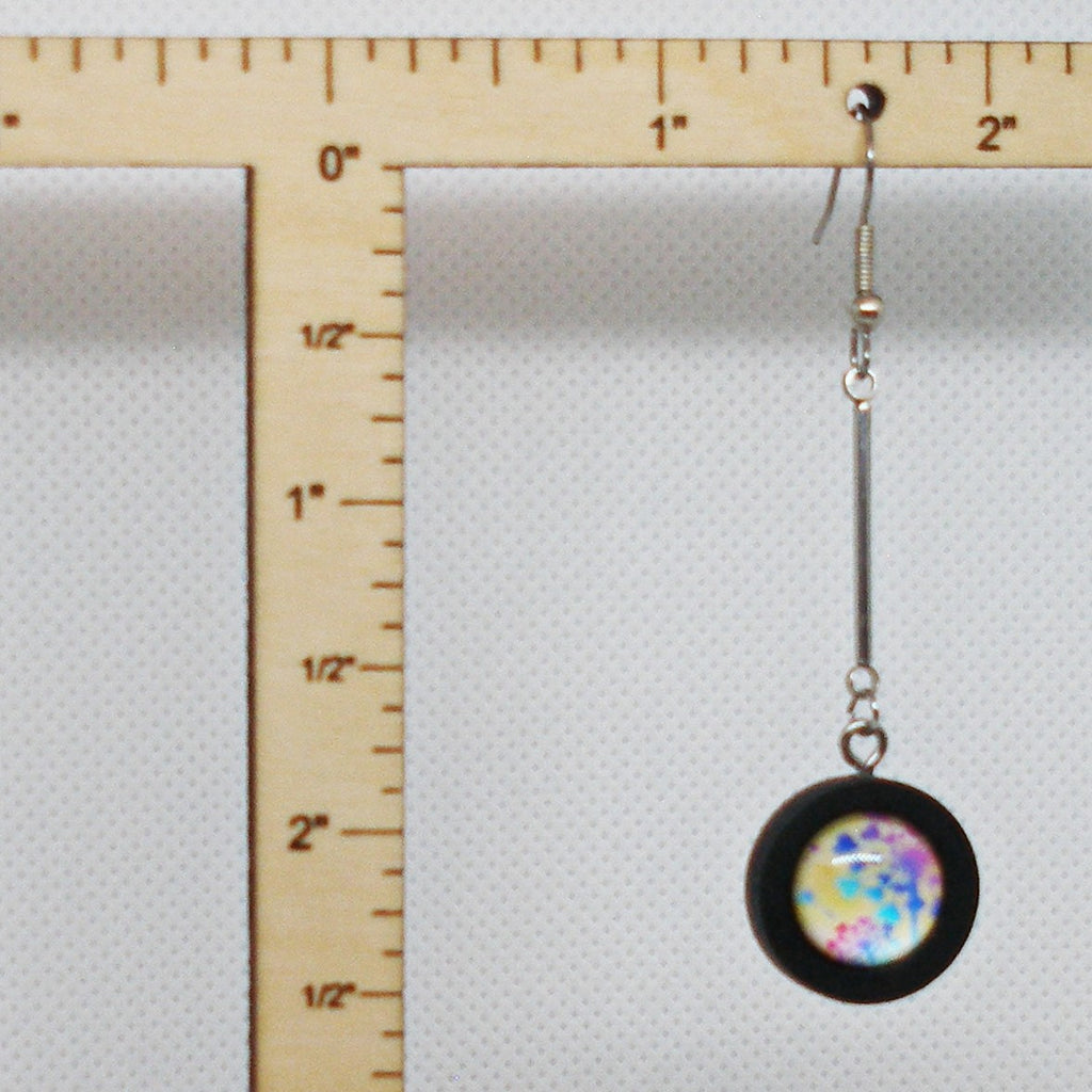 Glass Picture Cab Dangle Earrings