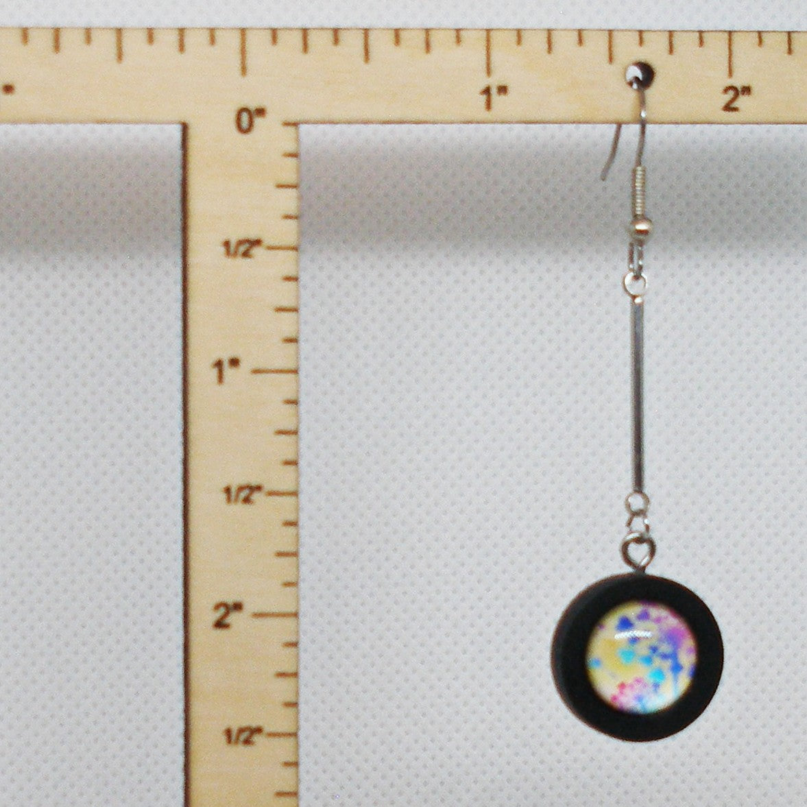 Glass Picture Cab Dangle Earrings