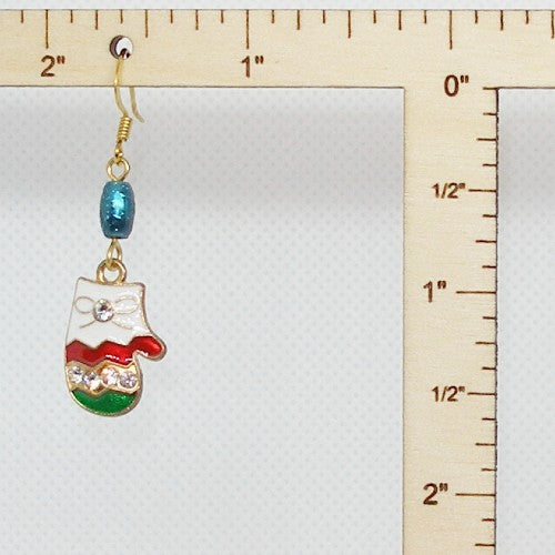 Enameled Mitten Earrings
