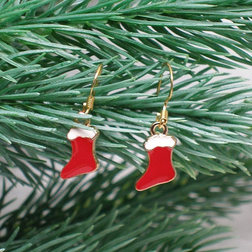 Dainty Christmas Stocking Earrings
