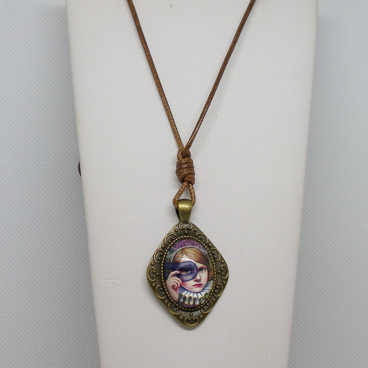 Masquerade Girl Pendant Necklace