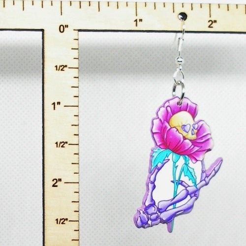 Skull Flower Earrings