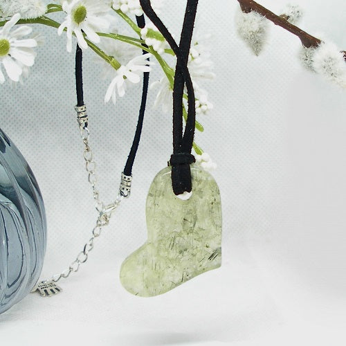 Prehnite Heart Pendant Necklace