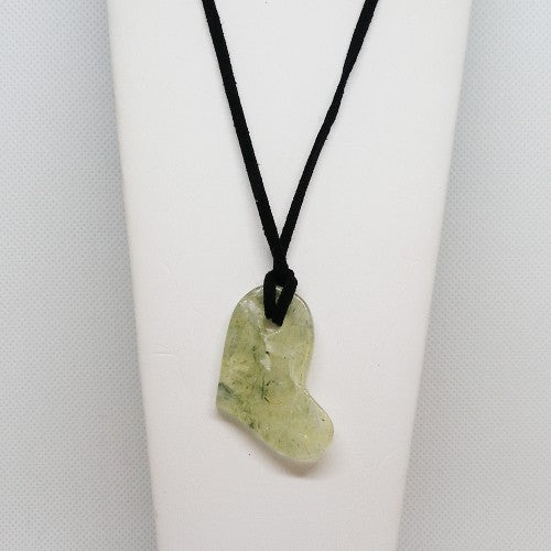 Prehnite Heart Pendant Necklace