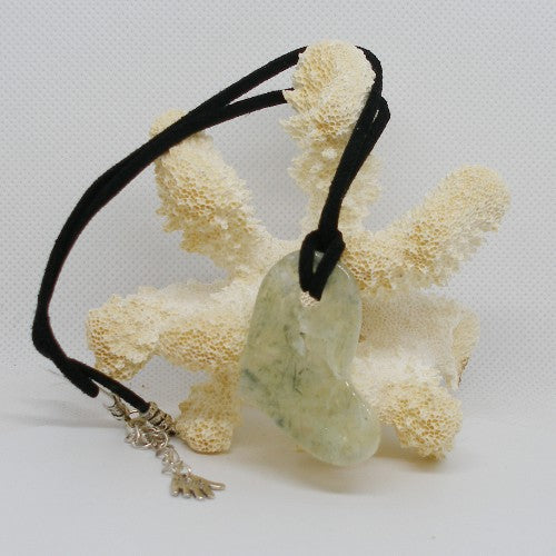Prehnite Heart Pendant Necklace