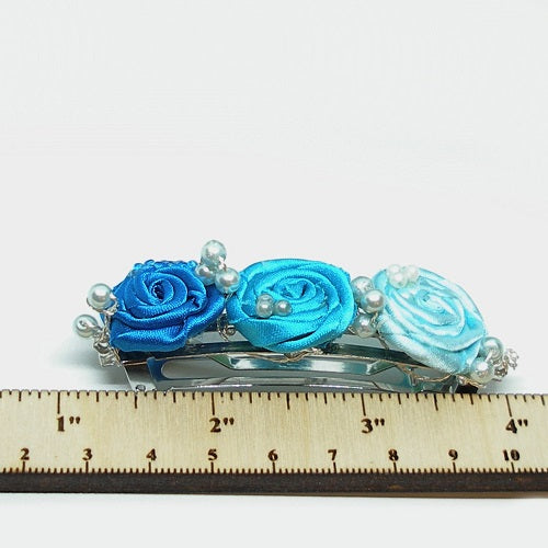 Satin Flowers Barrette