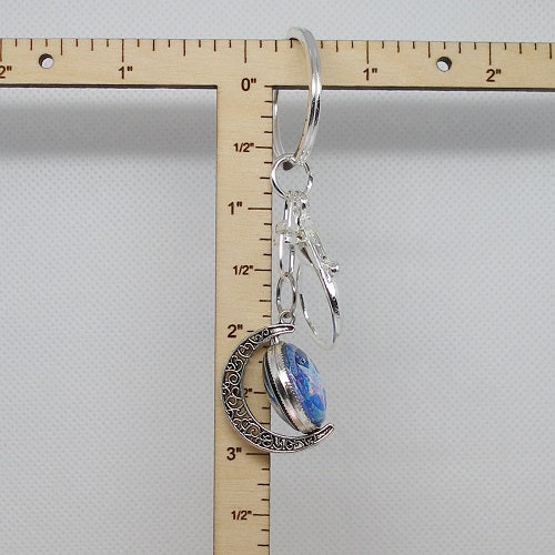 Silver Moon Spinner Keychain
