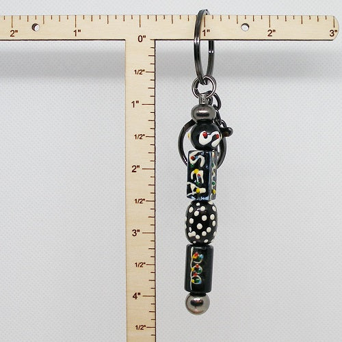 Black Beaded Keyring