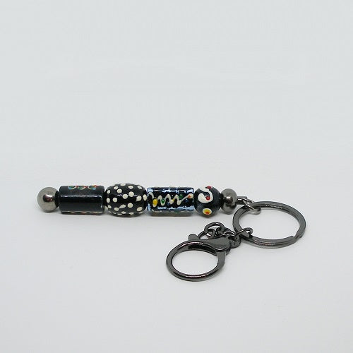 Black Beaded Keyring