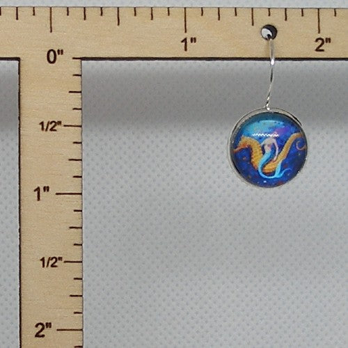 Mermaid with Seahorse Earrings