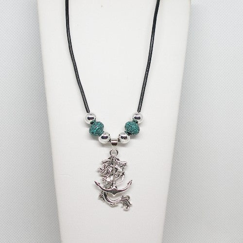 Mermaid with Anchor Pendant Necklace
