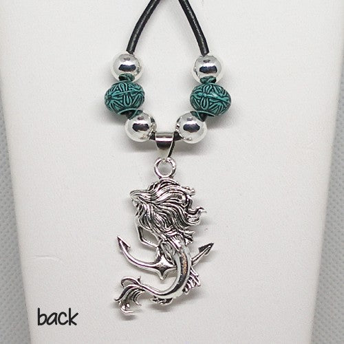 Mermaid with Anchor Pendant Necklace