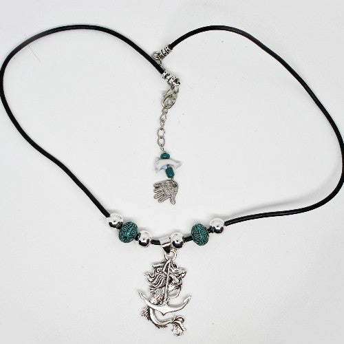 Mermaid with Anchor Pendant Necklace
