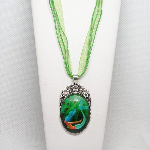 Green Mermaid Pendant Necklace