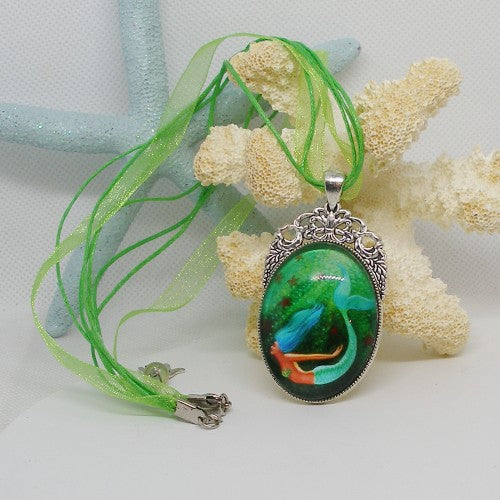Green Mermaid Pendant Necklace