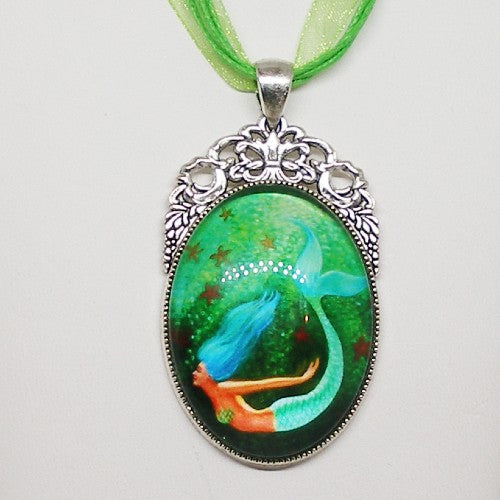Green Mermaid Pendant Necklace
