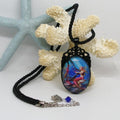 Mermaid with Harp Pendant Necklace