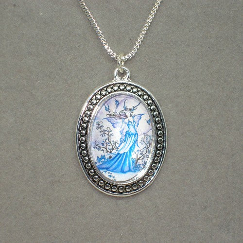 Blue Fairy Pendant Necklace