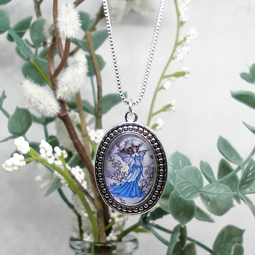 Blue Fairy Pendant Necklace