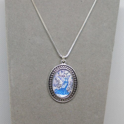 Blue Fairy Pendant Necklace