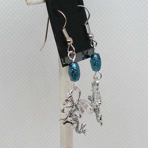 Dark Green Dragon Drop Earrings