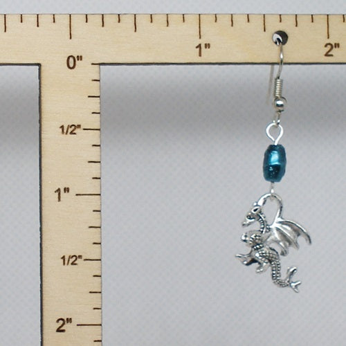 Dark Green Dragon Drop Earrings