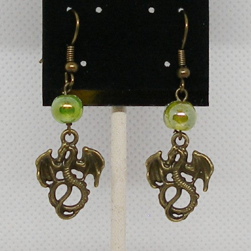 Bronze Dragon Dangle Earrings