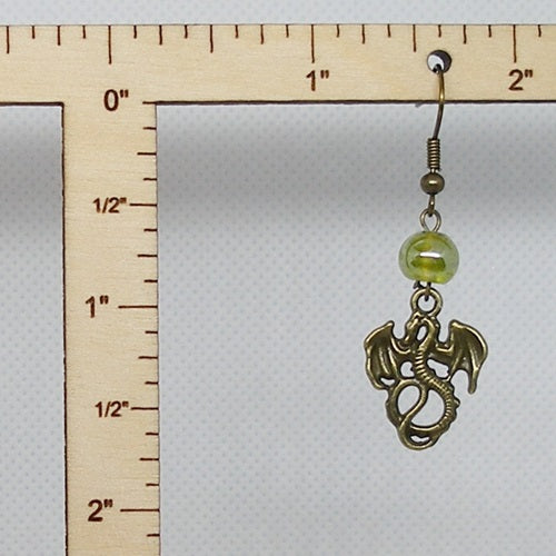 Bronze Dragon Dangle Earrings