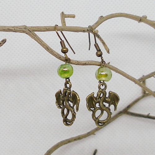 Bronze Dragon Dangle Earrings