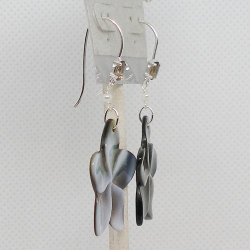 Abalone Flower Drop Earrings