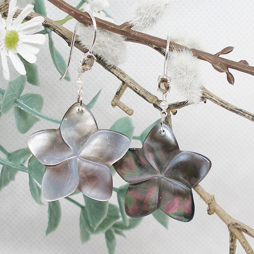 Abalone Flower Drop Earrings