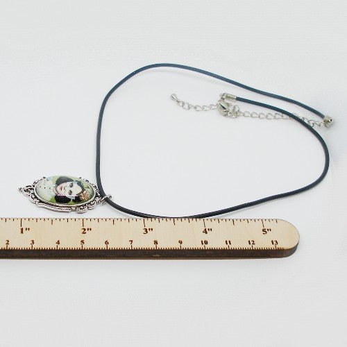 Girl with Mask Pendant Necklace