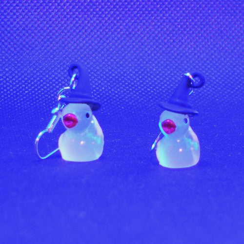 Glow in the Dark Ducky Dangle Earrings
