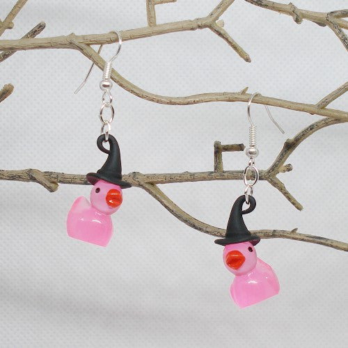 Glow in the Dark Ducky Dangle Earrings