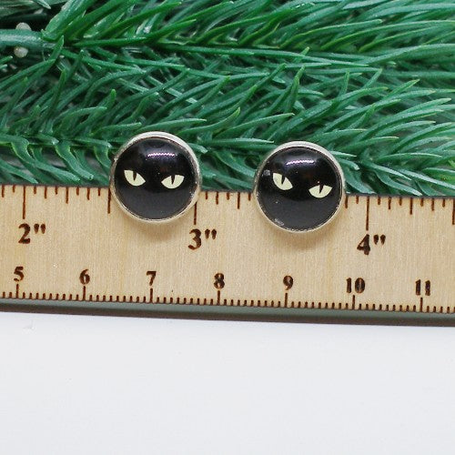 Black Cat Post Earrings