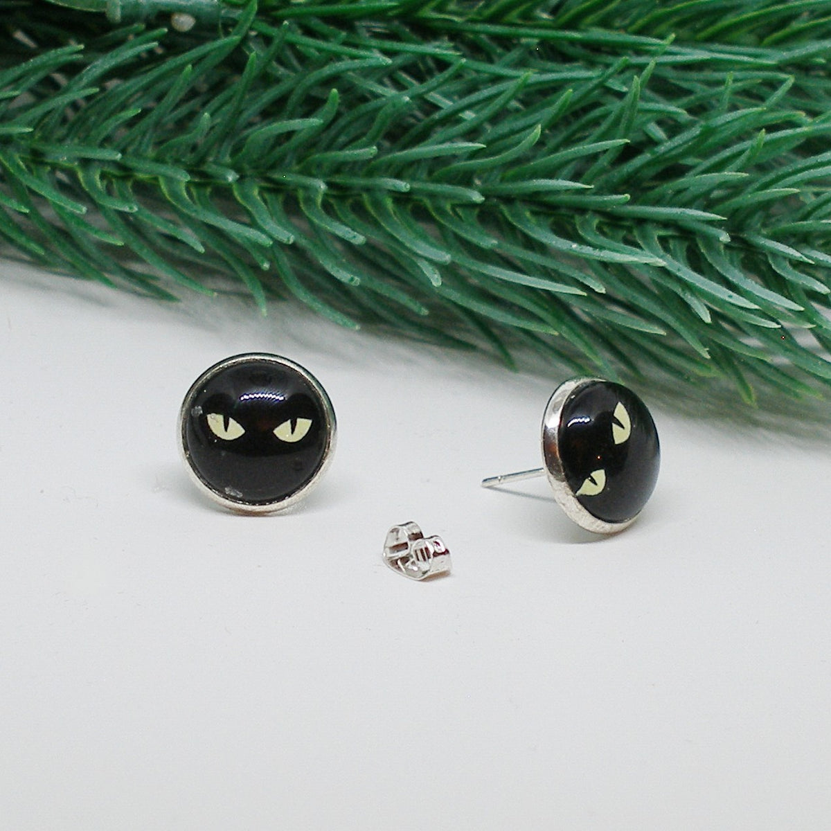 Black Cat Post Earrings