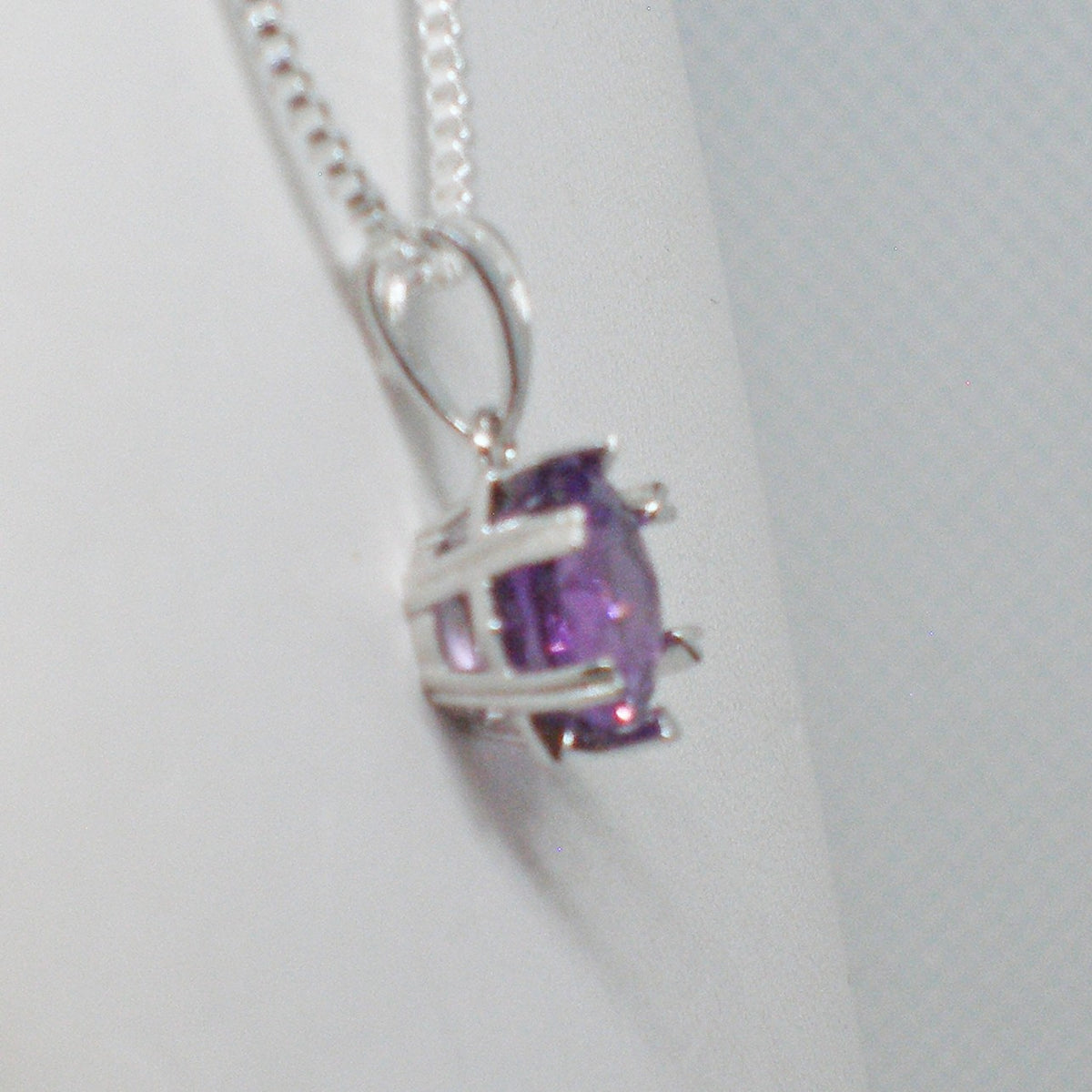 Amethyst Solitaire Necklace