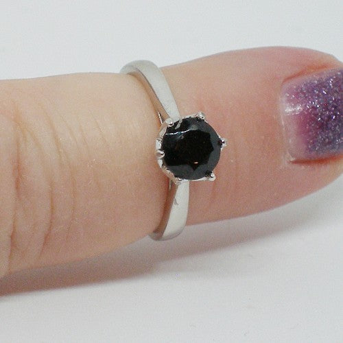 Almandine Garnet Solitaire Ring