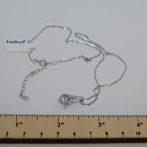 Dainty Amethyst Pendant Necklace