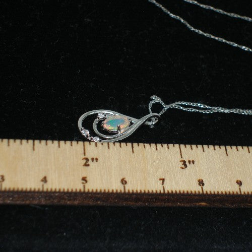 Opal Teardrop Pendant Necklace