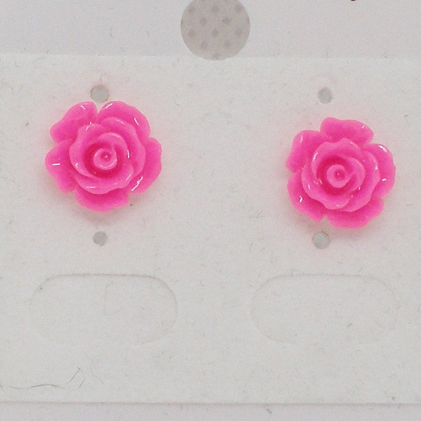 Rose Stud Earrings - Metal Free
