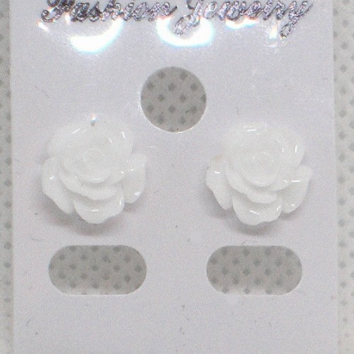 Rose Stud Earrings - Metal Free