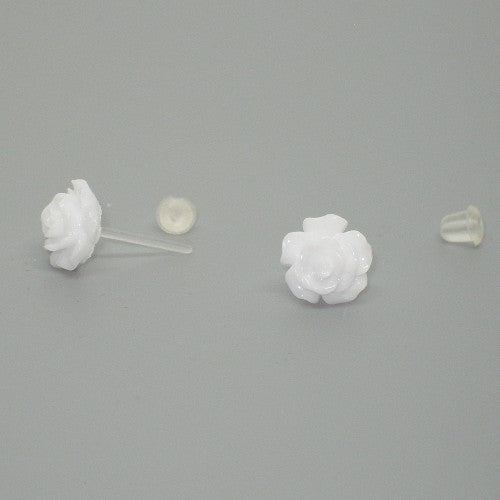 Rose Stud Earrings - Metal Free