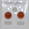 Acrylic Amber Stud Earrings - Metal Free